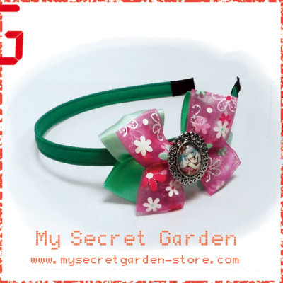 Vocaloid 初音ミク Miku Hatsune Anime Cabochon Hair Bows ( Hair Clip or Hair Band ) #2